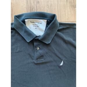 Nautica Men’s Polo Shirt Black XL Classic Knit